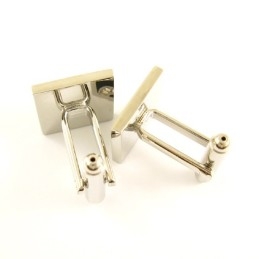 Quadratische Manschettenknöpfe Aus Titan Und Schwarzer Ip-Beschichtung Mit Diamanten