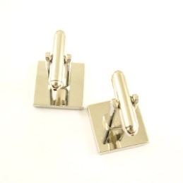 Quadratische Manschettenknöpfe Aus Titan Und Schwarzer Ip-Beschichtung Mit Diamanten