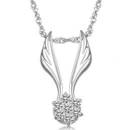 Einfach Zu Verwendende Halskette Aus Platiniertem Titan In Flügelform Für Frauen Mit Strass