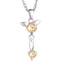 Stabile Qualität Weibliche Lila Platin Beschichtung Titan Halskette Mit Diamant