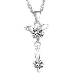 Stabile Qualität Weibliche Lila Platin Beschichtung Titan Halskette Mit Diamant