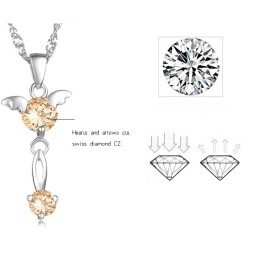 Stabile Qualität Weibliche Lila Platin Beschichtung Titan Halskette Mit Diamant