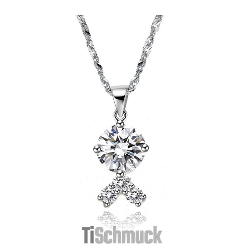 Zuverlässige Qualität Weibliche Platin Beschichtung Titan Halskette Mit Strass