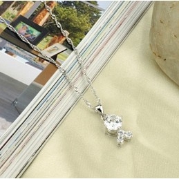 Zuverlässige Qualität Weibliche Platin Beschichtung Titan Halskette Mit Strass