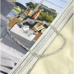 Zuverlässige Qualität Weibliche Platin Beschichtung Titan Halskette Mit Strass