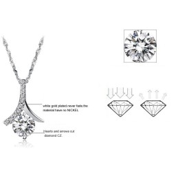 Hochwertige Damen-Halskette Aus Platiniertem Titan Mit Diamant