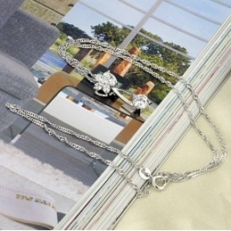 Zuverlässige Leistung Weibliche Platinierte Titan Halskette Mit Diamant