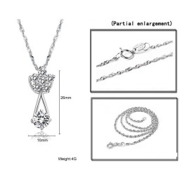 Zuverlässige Leistung Weibliche Platinierte Titan Halskette Mit Diamant