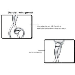 Zuverlässiger Ruf Weibliche Musiknotation Platinierte Titan-Halskette