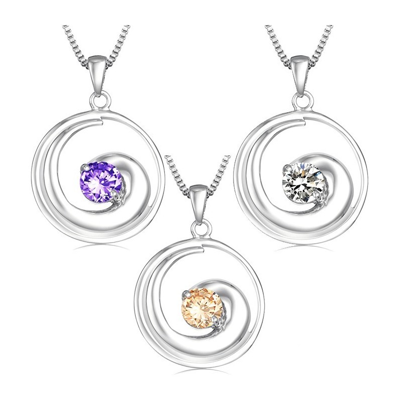 Hochwertige Weibliche Platin-Titan-Halskette Mit Diamant