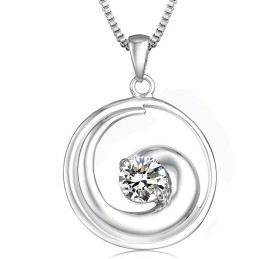 Hochwertige Weibliche Platin-Titan-Halskette Mit Diamant