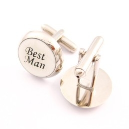 Trauzeugen-Manschettenknöpfe Aus Titan Und Schwarzer Ip-Beschichtung