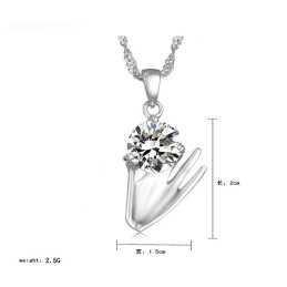 Große Auswahl An Weiblichen Lila Platin Plating Titan Halskette Mit Diamant