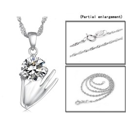 Große Auswahl An Weiblichen Lila Platin Plating Titan Halskette Mit Diamant