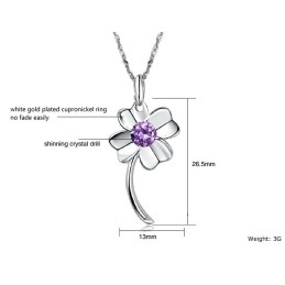 Langlebig Im Gebrauch Weibliche Kleeblattform Platinierte Titanhalskette