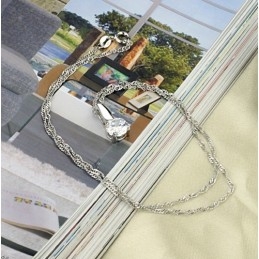 Einfach Zu Verwendende Weibliche Platin-Titan-Halskette Mit Diamant