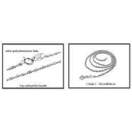 Hochwertige Weibliche Halskette In Federform Aus Platiniertem Titan