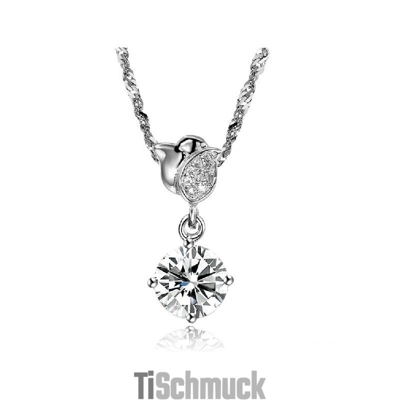 Die Königin Der Qualität Weibliche Rose Form Platin Überzogene Titan Halskette Mit Strass Die Königin Der Qualität Weibliche Rose Form Platin Überzogene Titan Halskette Mit Strass
