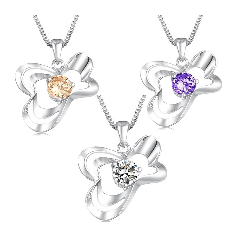 Hochwertige Damen-Halskette Aus Platiniertem Titan Mit Diamant