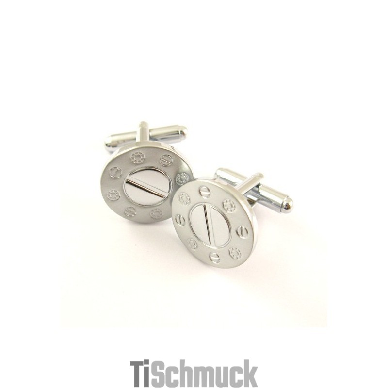 Runde Manschettenknöpfe Aus Titan Mit Sonne Und Mond