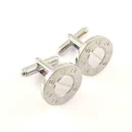 Runde Manschettenknöpfe Aus Titan Mit Sonne Und Mond