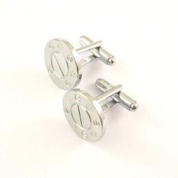 Runde Manschettenknöpfe Aus Titan Mit Sonne Und Mond