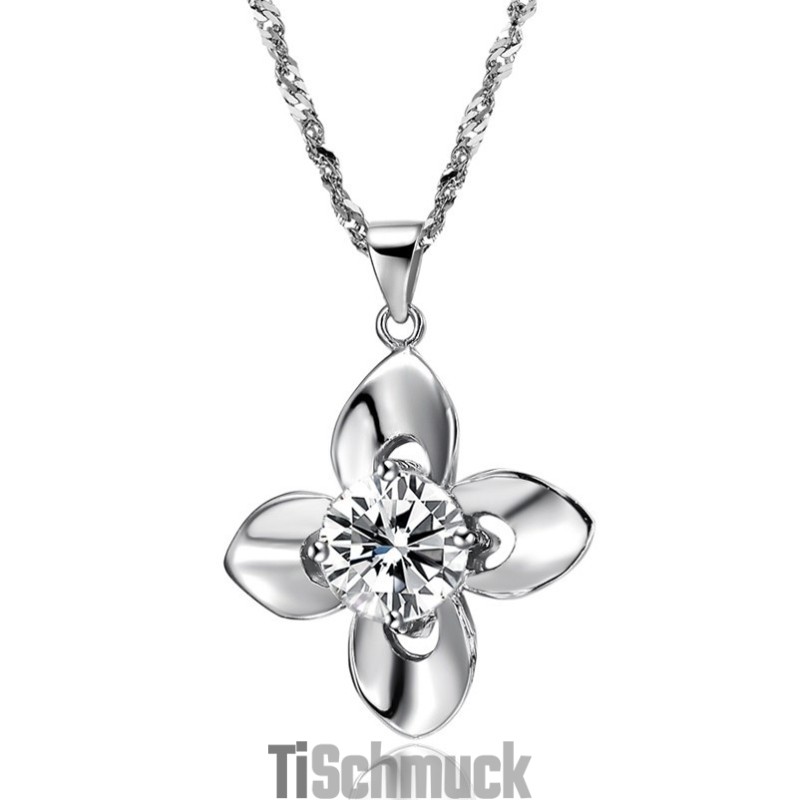 Weltweit Bekannte Damen-Halskette Aus Platiniertem Titan Mit Diamant