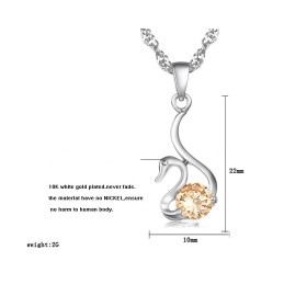 Zuverlässiger Ruf Weibliche Schwanenform Platinierte Titanhalskette Mit Diamant