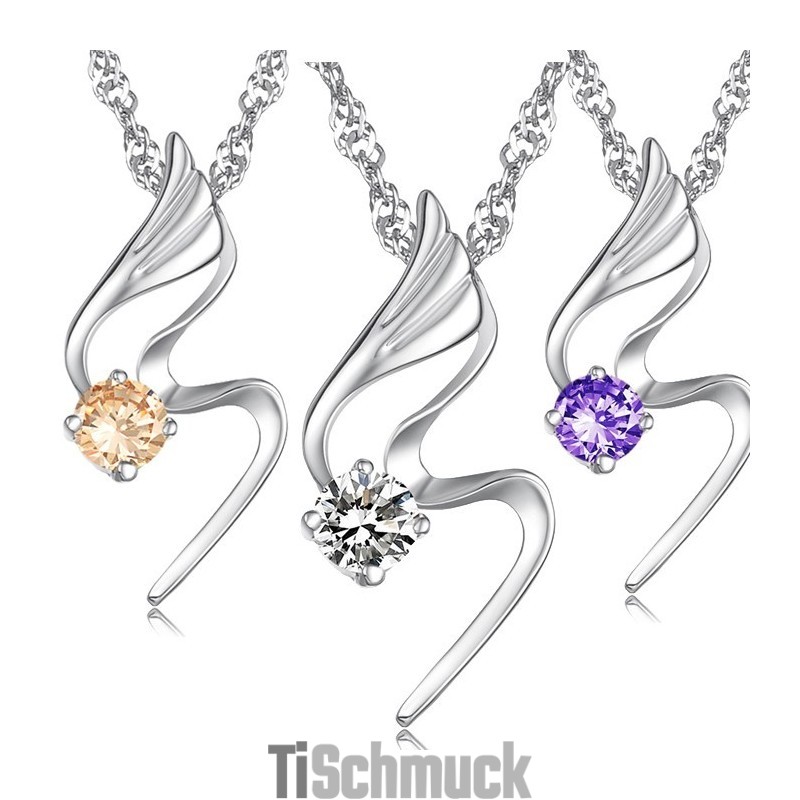 Zuverlässige Qualität Weibliche Platin Beschichtung Titan Halskette Mit Diamant