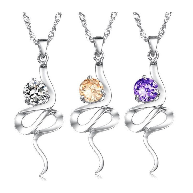 Zuverlässiger Ruf Weibliche Lila Platin Überzug Titan Halskette Mit Strass