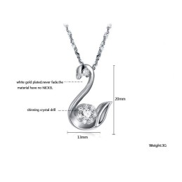 Einfach Zu Verwendende Weibliche Platin-Titan-Halskette Mit Strass