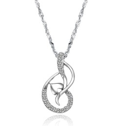 Hochwertige Weibliche Platin-Plattierungs-Titan-Halskette Mit Strass