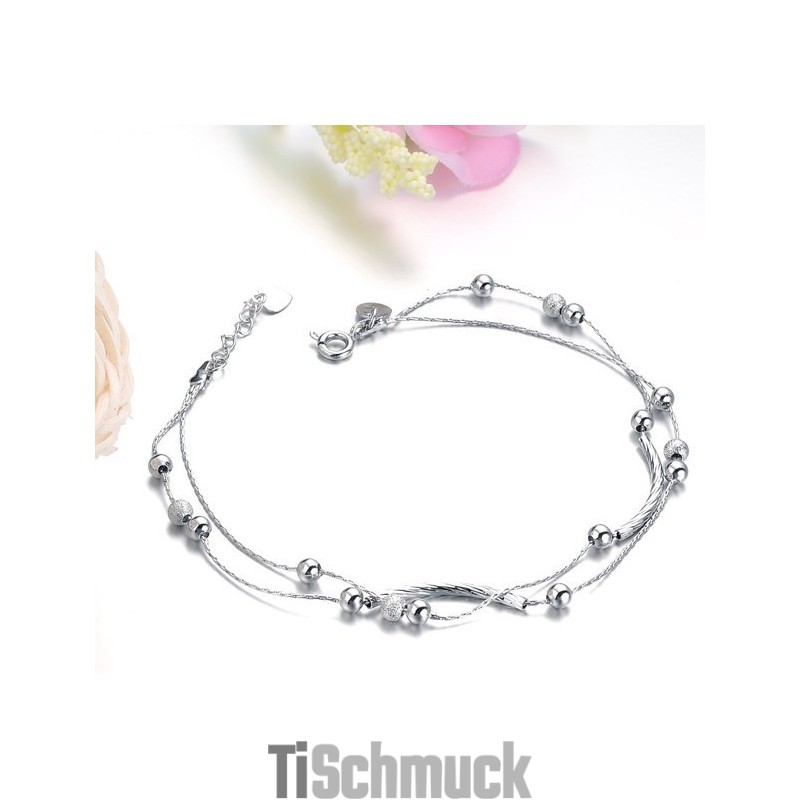 Hochwertiges Fußkettchen Aus Platiniertem Titan Für Damen Hochwertiges Fußkettchen Aus Platiniertem Titan Für Damen