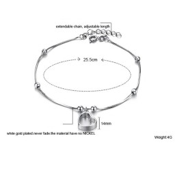 Die Königin Der Qualität Weibliche Sweetheart Platin Platinierung Titan Fußkettchen