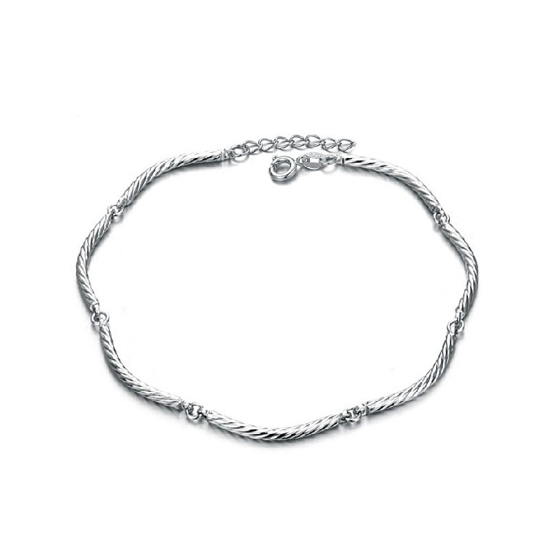 Hochwertiges Fußkettchen Aus Platiniertem Titan Für Damen In Rollenform