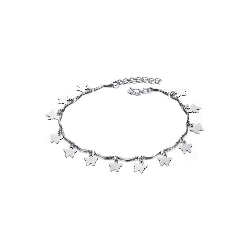 Zuverlässiger Ruf Weibliche Schmetterlingsform Platiniertes Titan Fußkettchen