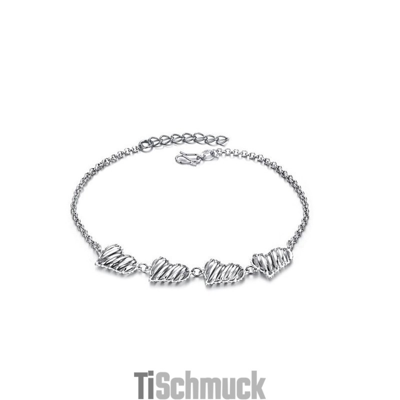 Hochwertiges Weibliches Hohles Sweetheart-Fußkettchen Aus Platiniertem Titan