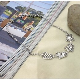 Hochwertiges Weibliches Hohles Sweetheart-Fußkettchen Aus Platiniertem Titan