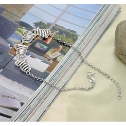 Hochwertiges Weibliches Hohles Sweetheart-Fußkettchen Aus Platiniertem Titan