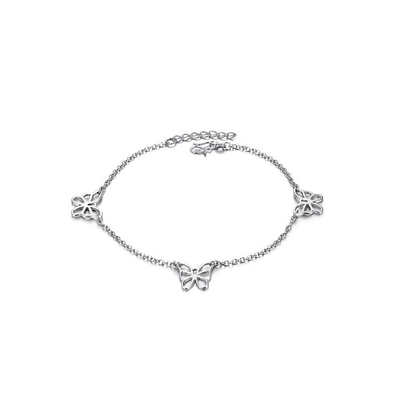 Qualität Und Quantität Gesichert Weibliche Schmetterling Muster Platin Platinierung Titan Fußkettchen