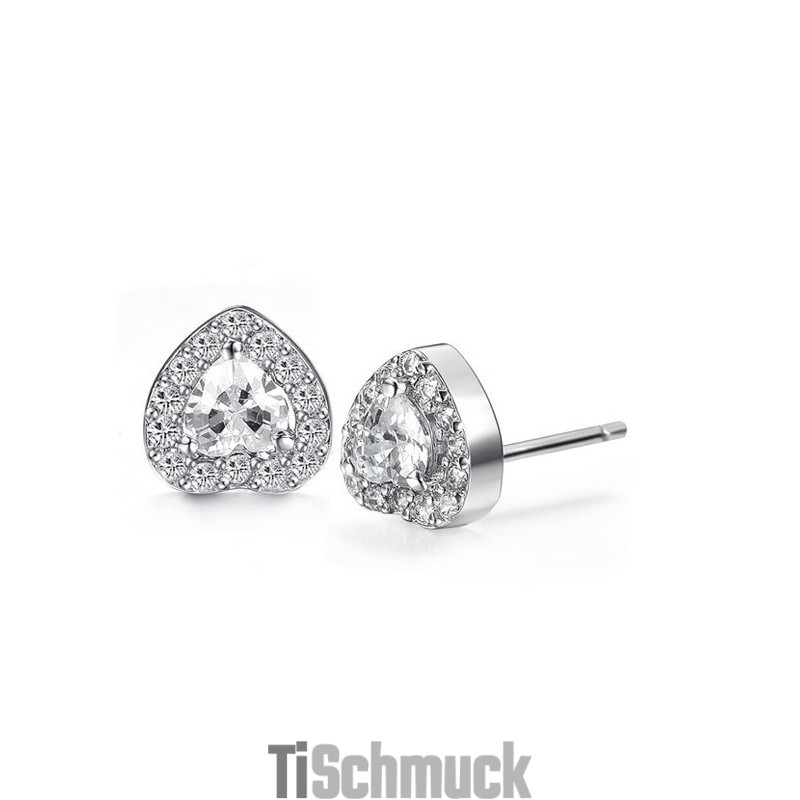 Um Im In- Und Ausland Ein Hohes Ansehen Zu Genießen Weibliche Platinierte Titanohrringe Mit Diamant