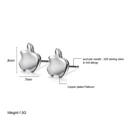 Einfach Zu Verwendende Weibliche Ohrringe In Apfelform Aus Platiniertem Titan