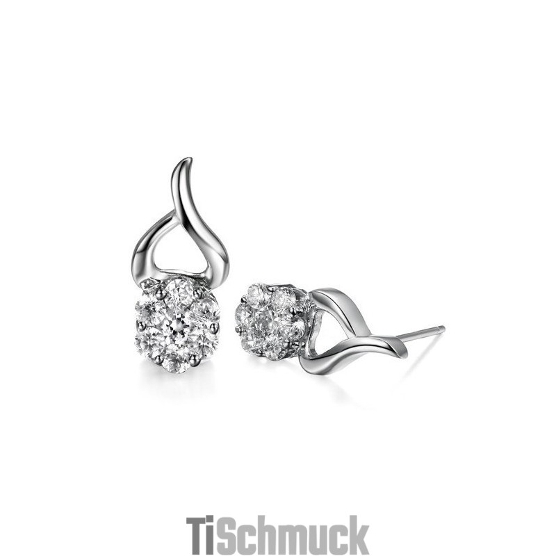 Weltweit Gut Verkaufte, Allergiefreie Titanohrringe Aus Platin Mit Diamanten Für Damen