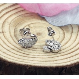 Langlebig Im Einsatz Weibliche Schwanenform Platinierte Titanohrringe Mit Diamant