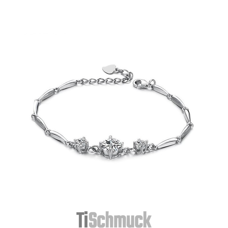 Stabile Qualität Weibliche Platin Beschichtung Titan Armband Mit Diamant