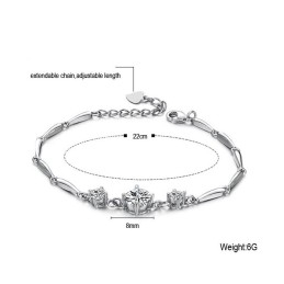 Stabile Qualität Weibliche Platin Beschichtung Titan Armband Mit Diamant