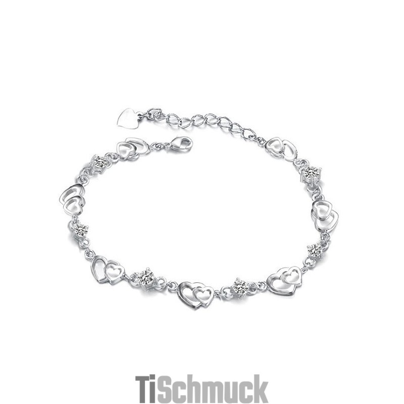 Einfach Zu Verwendendes Weibliches Sweetheart-Armband Aus Platiniertem Titan