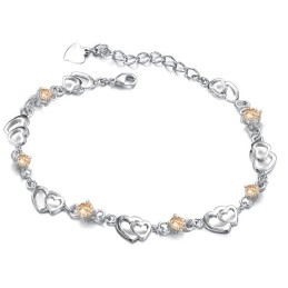 Einfach Zu Verwendendes Weibliches Sweetheart-Armband Aus Platiniertem Titan