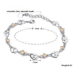 Einfach Zu Verwendendes Weibliches Sweetheart-Armband Aus Platiniertem Titan