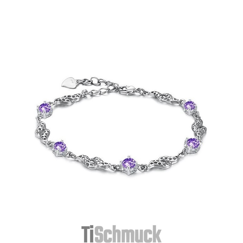 Ausgezeichnete Qualität Weibliche Hohl Platin Überzogen Titan Armband Mit Diamant